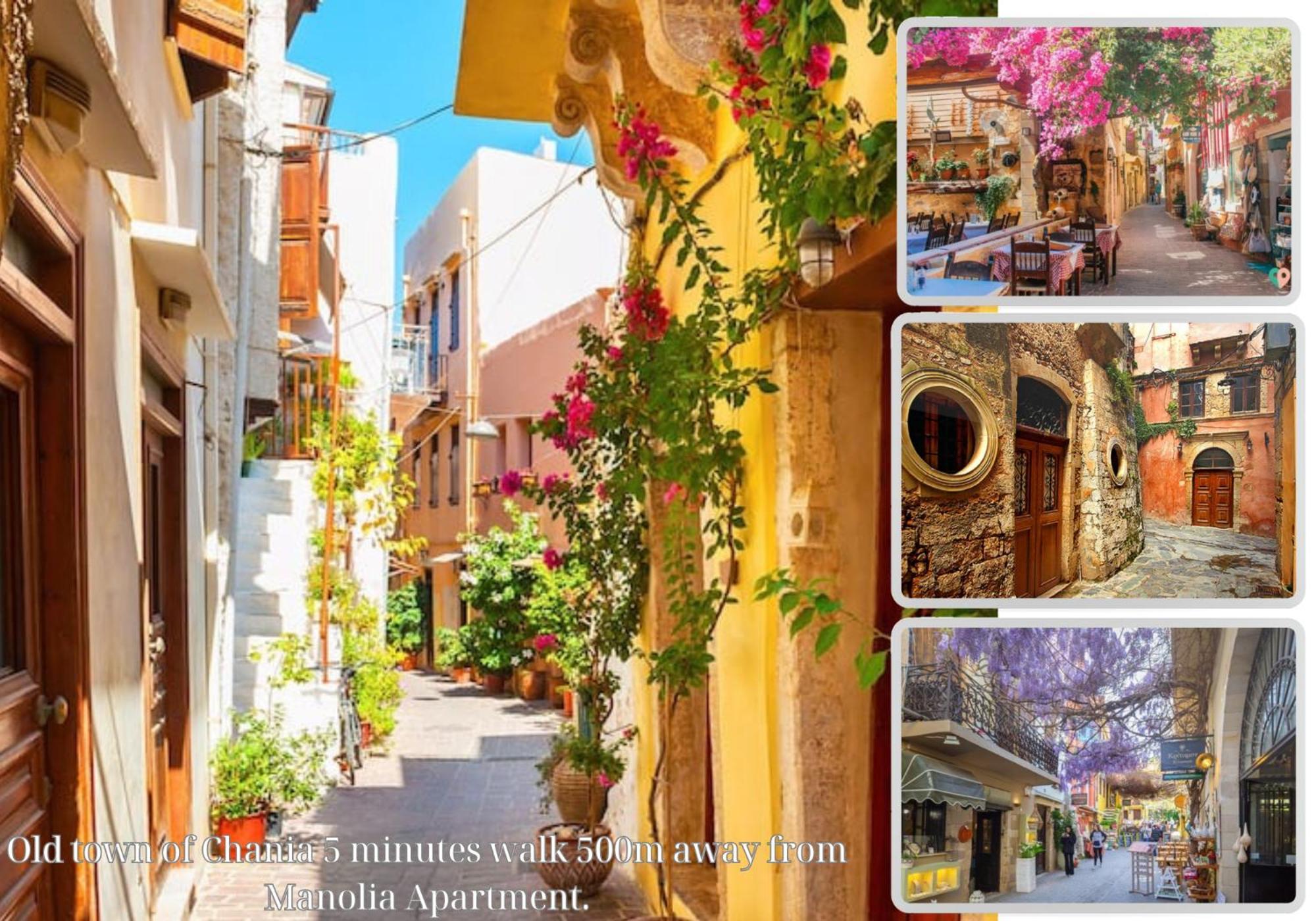 Center Manolia Dream 1 Bedroom Apartment 100M Away From The Beach Chania  Bagian luar foto